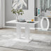 Imperia High Gloss White Dining Table & 4 Grey Calla Black Leg Chairs