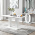 Imperia White High Gloss Dining Table And 6 White Milan Chairs Set