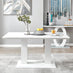 Imperia White High Gloss Dining Table And 6 White Milan Chairs Set