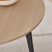Koko Oak Effect Round Dining Table & 4 Navy Pesaro Black Leg Chairs