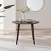 Koko Walnut Effect Round Dining Table & 4 Cappuccino Corona Black Leg Chairs