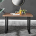 Kylo Brown Wood Effect Dining Table & 4 Cream Pesaro Black Leg Chairs