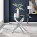Leonardo Glass And Chrome Metal Dining Table And 4 Cappuccino Beige Milan Chairs Set