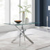 Leonardo Glass And Chrome Metal Dining Table And 4 White Lorenzo Dining Chairs