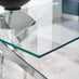 Leonardo Glass And Chrome Metal Dining Table And 4 Elephant Grey Lorenzo Dining Chairs