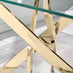 Leonardo 4 Gold Dining Table and 4 Navy Pesaro Gold Leg Chairs
