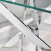 Leonardo Glass And Chrome Metal Dining Table And 4 Black Lorenzo Dining Chairs