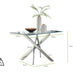 Leonardo Glass And Chrome Metal Dining Table And 4 Elephant Grey Lorenzo Dining Chairs