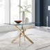 Leonardo 4 Gold Dining Table and 4 Black Pesaro Gold Leg Chairs