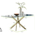 Leonardo 6 Gold Dining Table and 6 Cappuccino Corona Gold Leg Chairs