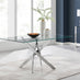 Leonardo Glass And Chrome Metal Dining Table And 6 Cappuccino Beige Milan Chairs Dining Set