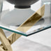 Leonardo 6 Gold Dining Table and 6 Green Pesaro Gold Leg Chairs