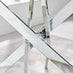 Leonardo Glass And Chrome Metal Dining Table And 6 Elephant Grey Isco Chairs