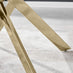 Leonardo 6 Gold Dining Table and 6 Grey Pesaro Gold Leg Chairs