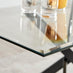 Leonardo Black Leg Glass Dining Table & 4 Black Milan Black Leg Chairs