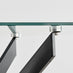 Leonardo Black Leg Glass Dining Table & 4 Grey Milan Black Leg Chairs