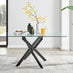 Leonardo Black Leg Glass Dining Table & 6 Cappuccino Milan Black Leg Chairs