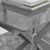 Lira 100cm Grey Metal Extending Dining Table & 6 Grey Pesaro Silver Chairs