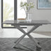 Lira 100cm Grey Metal Extending Dining Table & 6 Grey Pesaro Silver Chairs