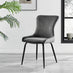 2x Nora Dark Grey Velvet Dining Chairs Black Legs