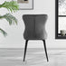 Leonardo Black Leg Glass Dining Table & 6 Dark Grey Nora Black Leg Chairs