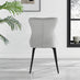 Palma White Marble Effect Round Dining Table & 4 Light Grey Nora Black Leg Chairs