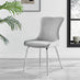 2x Nora Light Grey Velvet Dining Chairs Silver Legs