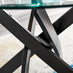 Novara Glass Black Leg Round Dining Table 4 Terracotta Isola Chairs