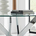 Novara Round Chrome Metal And Glass Dining Table And 4 White Milan Dining Chairs Set