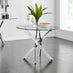 Novara 100cm Round Dining Table and 4 Light Grey Nora Silver Leg Chairs
