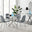 Novara Chrome Metal Round Glass Dining Table And 4 Elephant Grey Corona Silver Dining Chairs