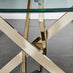 Novara 100cm Round Gold Leg Dining Table & 2 Cappuccino Corona Gold Chairs