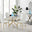 Novara 100cm Gold Round Dining Table and 4 White Gold Leg Milan Chairs