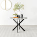 Novara Grey Concrete Effect Black Leg Round Dining Table & 4 Grey Corona Black Leg Chairs