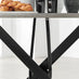Novara Grey Concrete Effect Black Leg Round Dining Table & 4 Grey Corona Black Leg Chairs