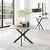 Novara Grey Concrete Effect Black Leg 120cm Round Dining Table & 4 Grey Milan Black Leg Chairs