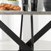 Novara Grey Concrete Effect Black Leg 120cm Round Dining Table & 4 Grey Corona Black Leg Chairs