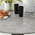 Novara Grey Concrete Effect Black Leg 120cm Round Dining Table & 6 Black Calla Black Leg Chairs