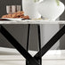 Novara White Marble Black Leg Round Dining Table & 4 Grey Pesaro Black Leg Chairs
