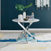 Novara White Marble Round Dining Table & 4 White Lorenzo Chairs