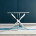 Novara White Marble Round Dining Table & 4 Black Milan Chrome Leg Chairs