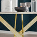 Novara Round White Marble Effect and Gold Metal 4-6 Seater Dining Table
