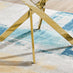 Novara Round White Marble Effect and Gold Metal 4-6 Seater Dining Table