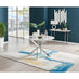 Novara White Marble 120cm Round Dining Table & 4 Grey Lorenzo Chairs
