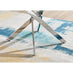 Novara Round White Marble Effect and Silver Metal 4-6 Seater Dining Table