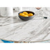 Novara White Marble 120cm Round Dining Table & 6 Grey Belgravia Chairs