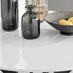 Novara Round White High Gloss and Black Metal 4 Seater Dining Table