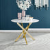 Novara Round White High Gloss and Gold Metal 4 Seater Dining Table