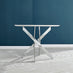 Novara Round White High Gloss and Silver Metal 4 Seater Dining Table