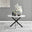 Novara Round White High Gloss and Black Metal 4-6 Seater Dining Table